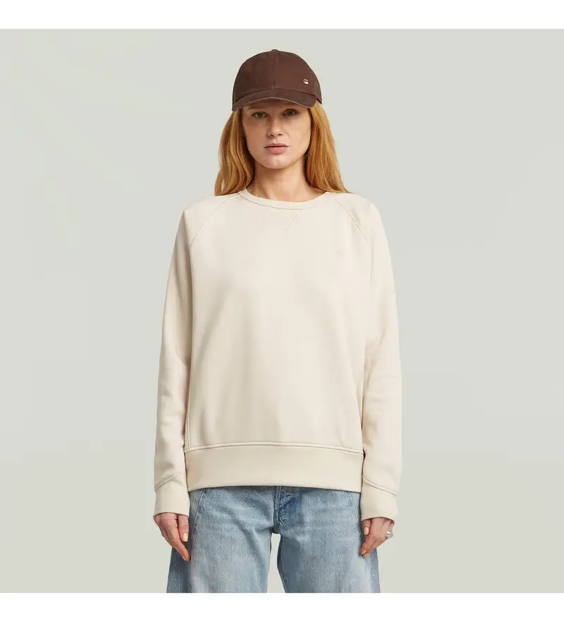 G-Star per donna D21253-C235-1603 Felpa beige Premium Core 2 0, Casual, Cotone biologico, Sostenibile