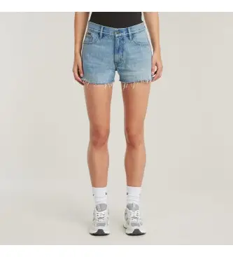 G-Star per donna D24376-D788-H119 Pantaloncini blu True Raw Edge, Casual, Cotone, Denim