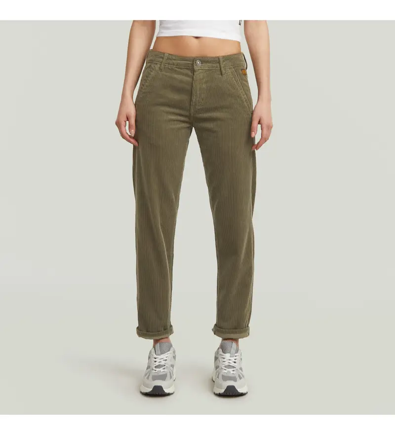 per donna. D25257-E169-C249 Pantaloni chino verdi stile boyfriend di Kate (26/30), Casual, Verde, Cotone