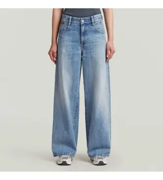 per donna D25286-D499-H563 Jeans skater blu larghi e alti (32/32), Casual, Denim, Sostenibile, Cotone Riciclato