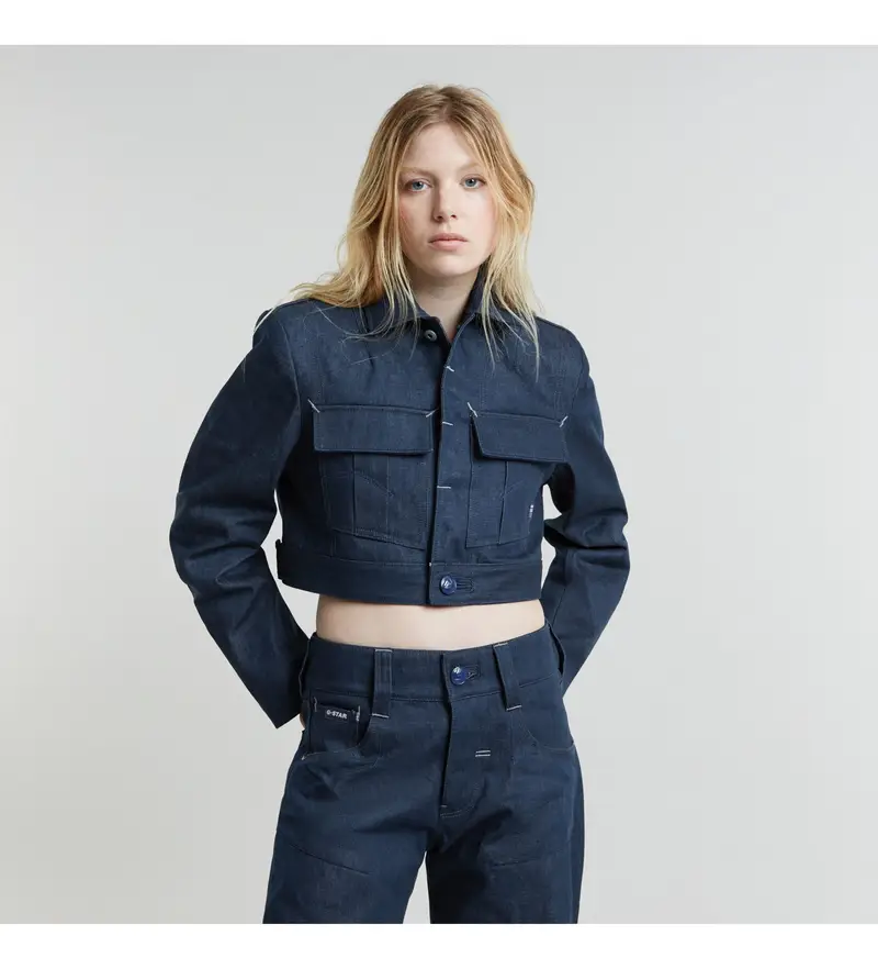 G-Star per donna D25341-D785-001 Giacca Origins Selvedge blu, Casual, Cotone biologico, Sostenibile