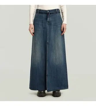 G-Star per donna D25979-D577-H469 Gonna lunga larga blu, Casual, Cotone, Denim