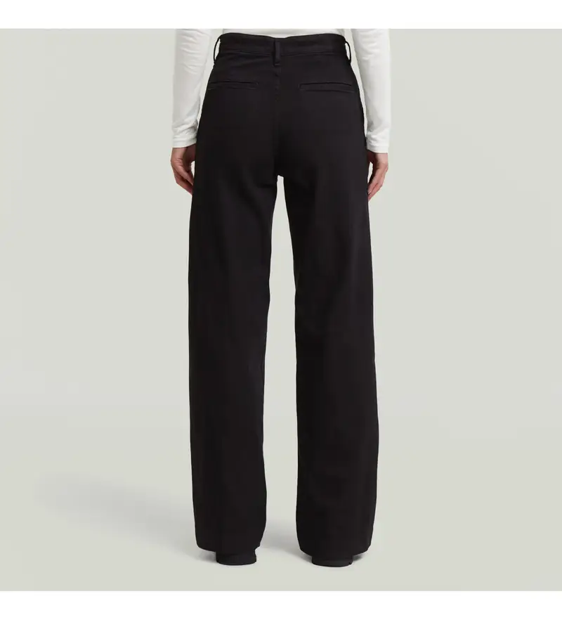 G-Star per donna D26432-E020-B564 Pantaloni chino larghi alti Deck 2 0, neri (26/32), Nero, Casual, Cotone