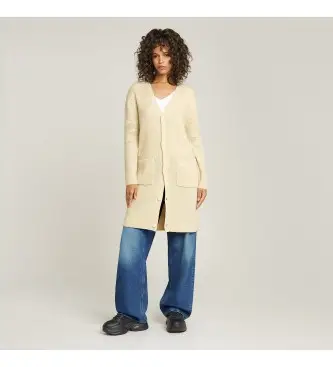 G-Star per donna D26497-4428-G076 Cardigan beige in maglia Oristel, Casual, Acrilico, Sostenibile