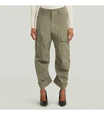 per donna D27022-D909-273 Pantaloni cargo boyfriend 3D verdi (23), Casual, Verde, Poliestere