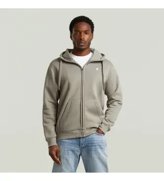 G-Star per uomo D16122-C235-G106 Felpa con cappuccio e zip Premium Core beige verdastro, Casual, Verde, Cotone