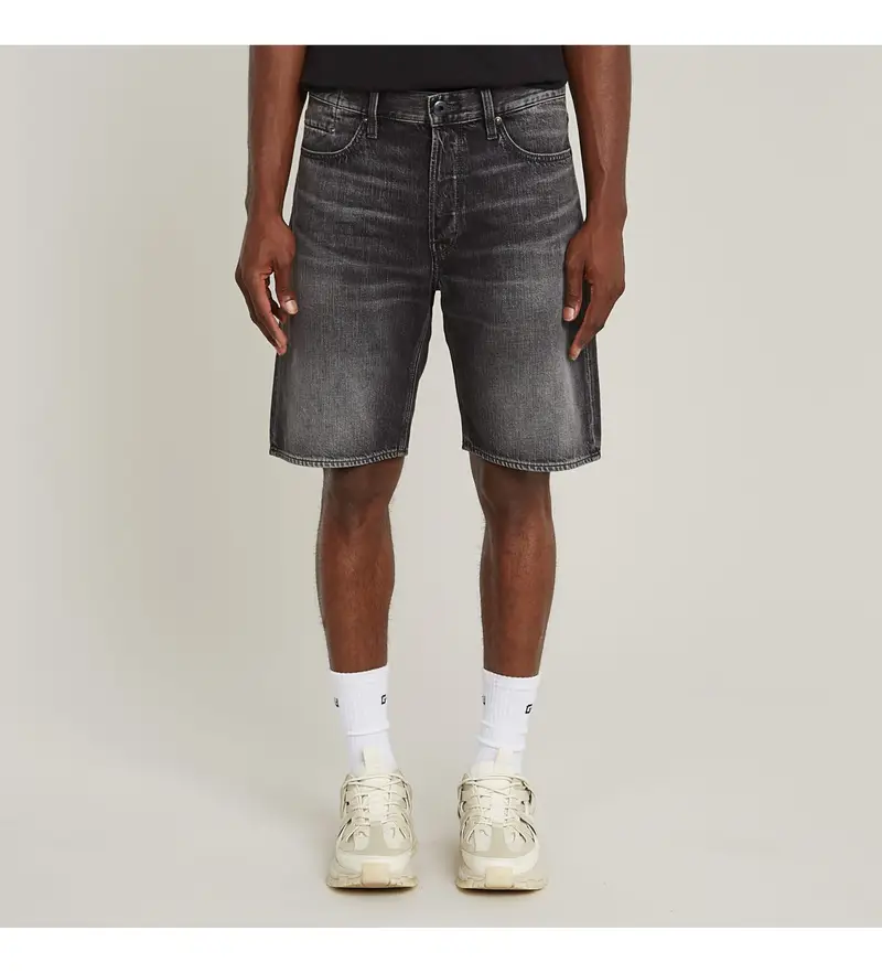 G-Star per uomo. D24411-D537-H147 Pantaloncini Dakota Clean Edge grigi, Casual, Grigio, Denim, Cotone biologico, Sostenibile Pelle