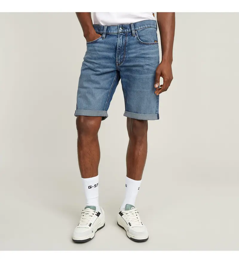 G-Star per uomo. D24430-C052-C606 Pantaloncini Blue Mosa, Casual, Cotone, Denim Pelle