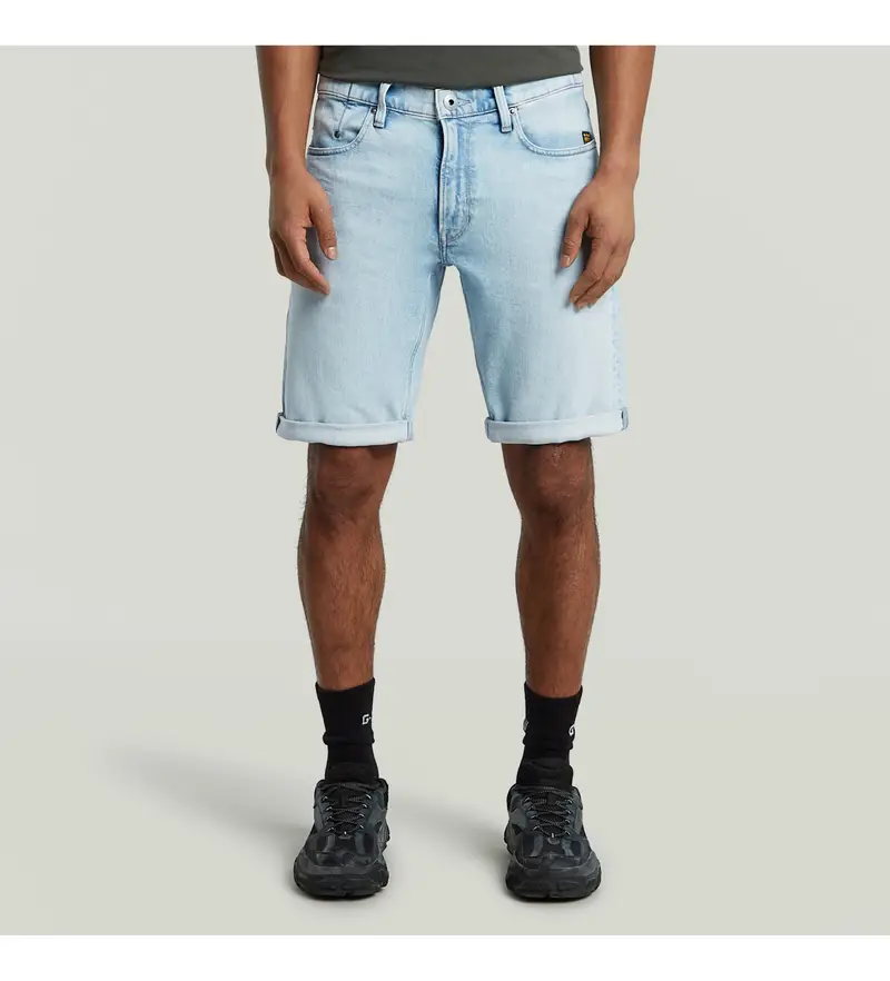 G-Star per uomo. D24430-D549-H069 Pantaloncini Blue Mosa, Casual, Denim, Cotone biologico, Sostenibile Pelle