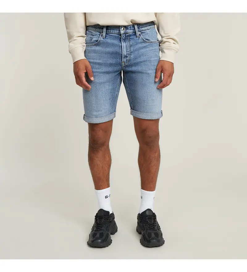 G-Star per uomo. D24430-D930-H078 Pantaloncini Blue Mosa, Casual, Cotone, Denim Pelle