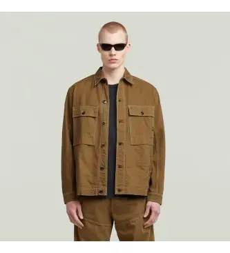 G-Star per uomo D26462-D491-B570 Camicia marrone Mosa, Casual, Cotone, Manica lunga