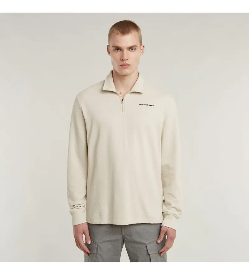 G-Star per uomo D26619-D965-1603 Maglietta a scacchi bianchi, Bianco, Casual, Manica lunga, Cotone biologico, Sostenibile