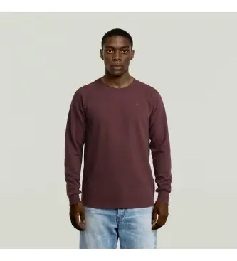 G-Star per uomo D26650-D271-1545 Maglia Jirgi granata, Casual, Cotone Bordeaux