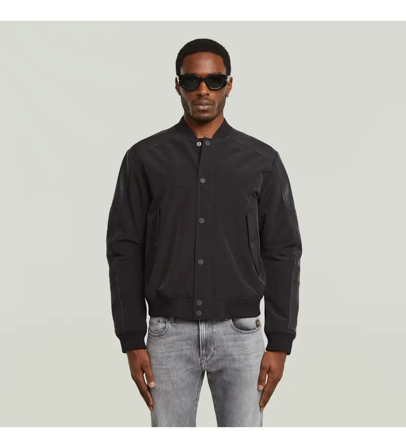 G-Star per uomo D26928-C408-8299 Giacca nera da college, Nero, Casual, Poliestere Pelle