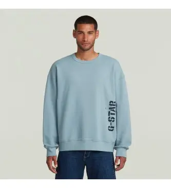 G-Star per uomo D27096-E124-5304 Felpa blu spruzzata 89, Casual, Cotone biologico, Sostenibile