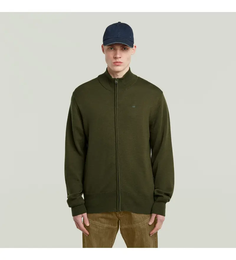 G-Star per uomo. D27711-B692-995 Giacca in maglia verde Premium Core, Casual, Lana, Manica lunga