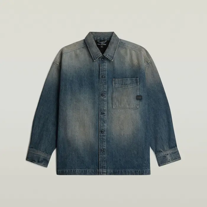G-Star Raw Giacca in jeans D23007-E358 BOXY FIT OVERSHIRT-H938 ANTIQUE FADED BLUESCHIST Nero
