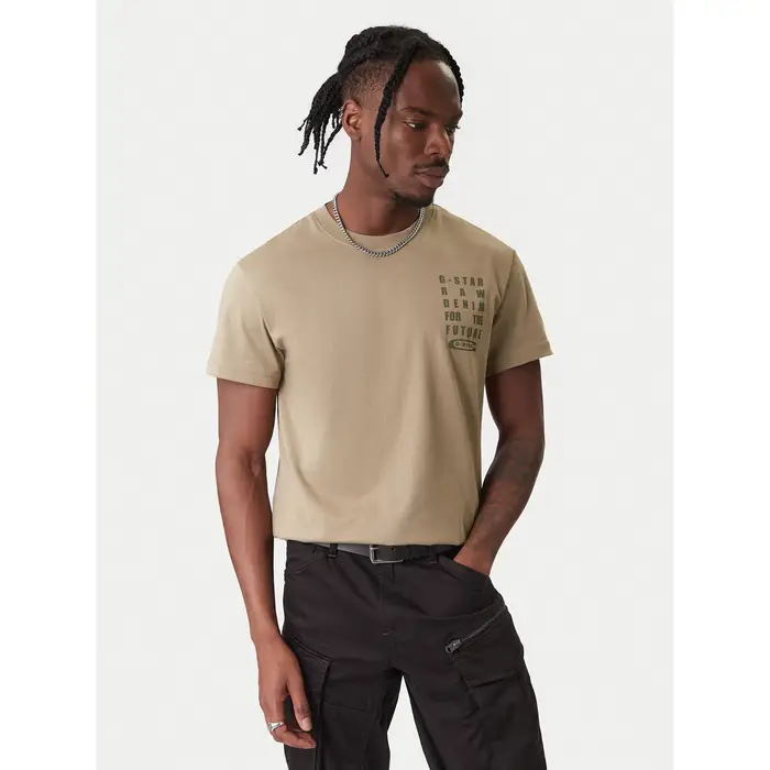 T-shirt Text Chest D25968-C506 6057 Verde Regular Fit