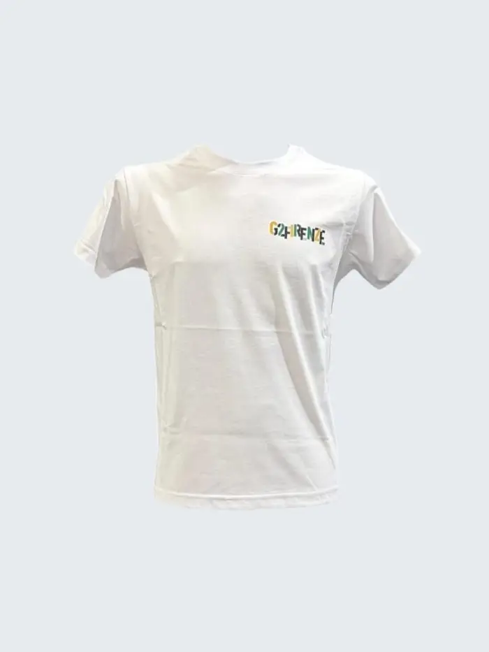 tshirt bianca uomo maxi logo sul retro