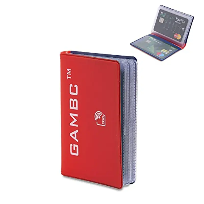 GAMBC Porta carte di credito Uomo Rosso 1584836