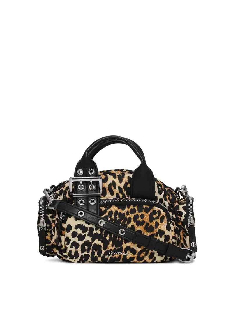 Ganni Borsa tote leopardata Multicolore
