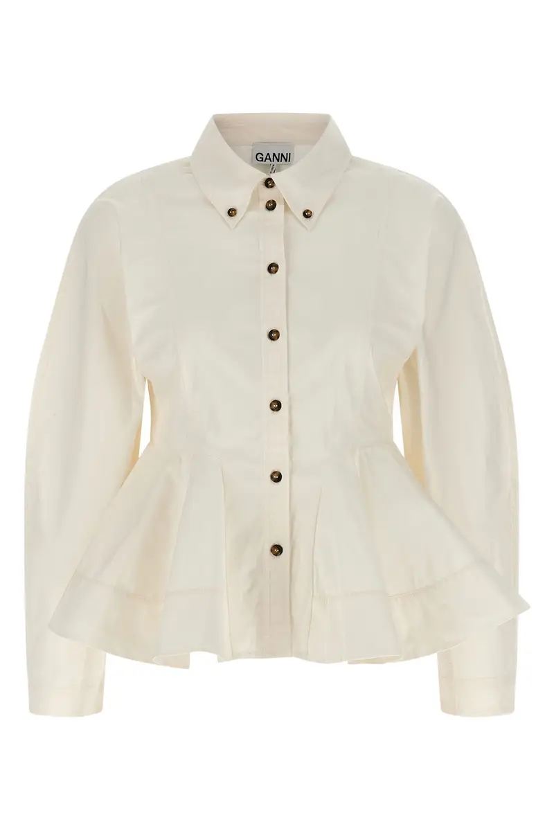 GANNI Camicia 'Peplum' Bianco
