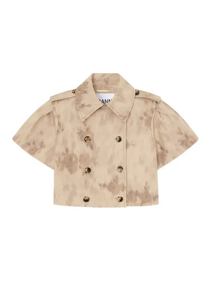 Ganni Giacca a maniche corte Beige