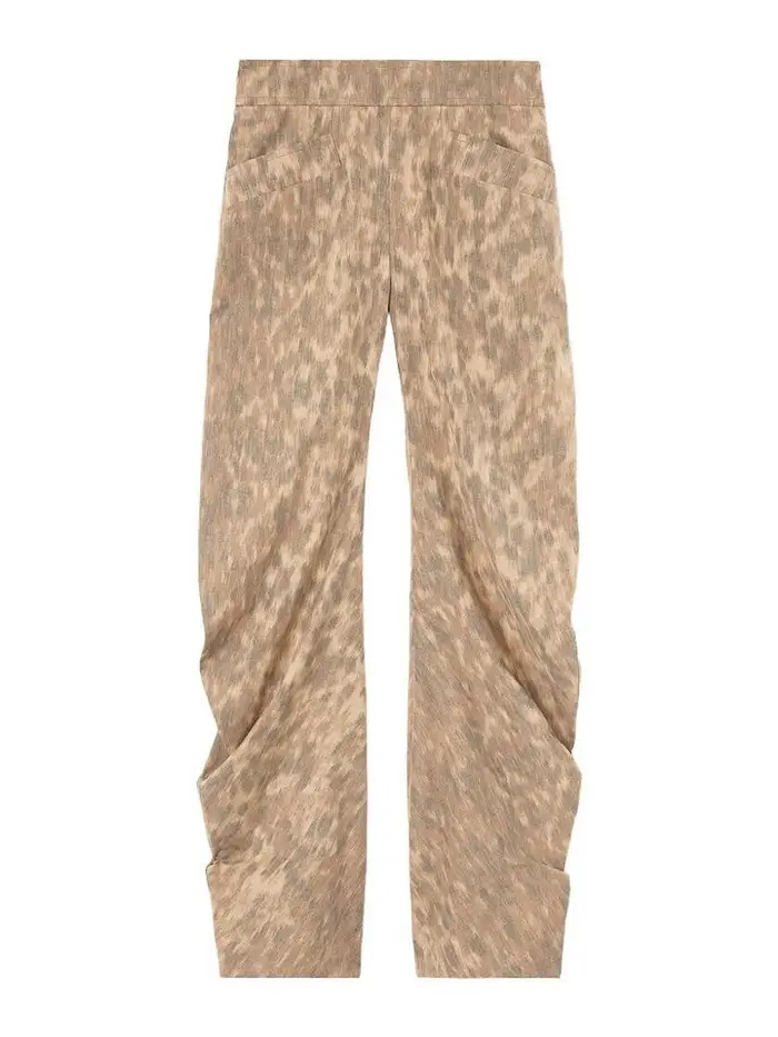 Ganni Pantaloni cargo con tasca Crema