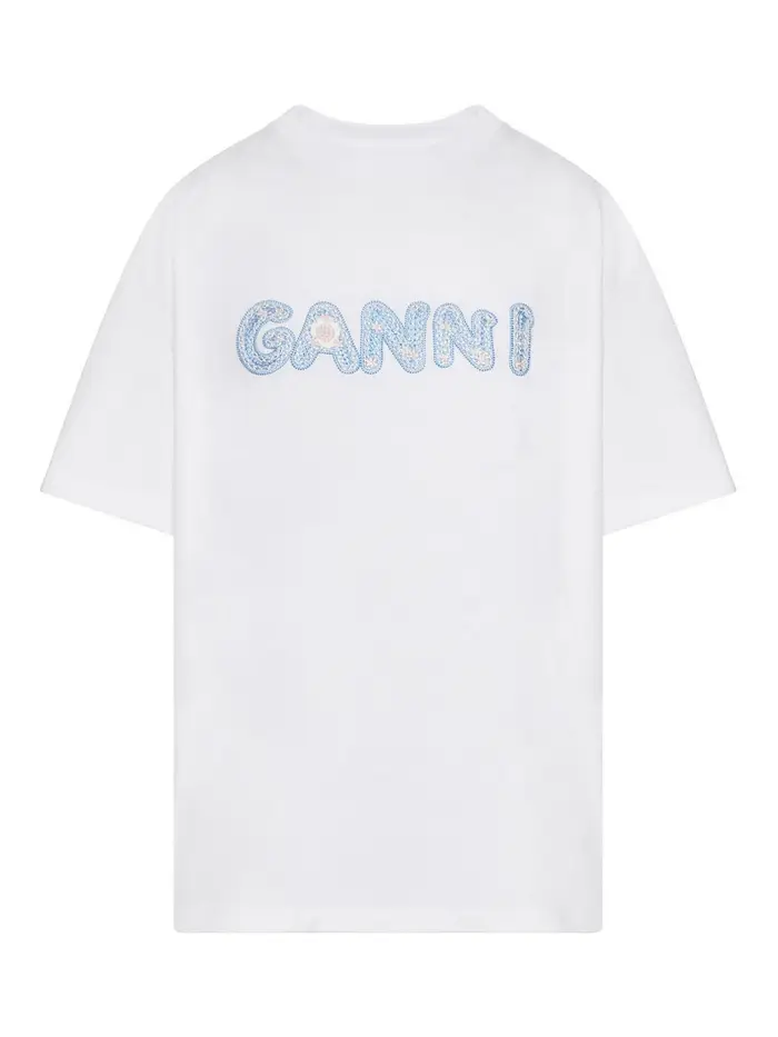 T-shirt in cotone con logo frontale Bianco