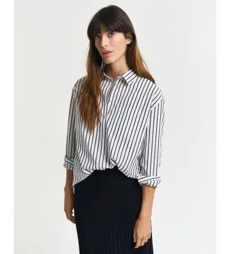 Gant per donna 4300239 Camicia in popeline a righe classiche dal taglio rilassato, blu navy, Casual, Cotone, Manica lunga