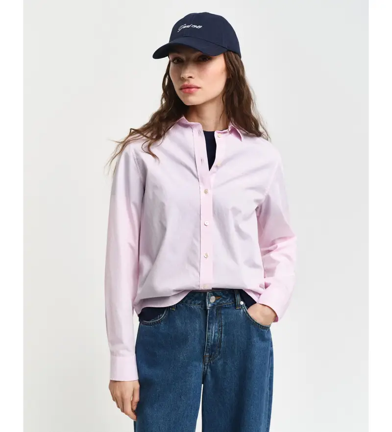 Gant per donna. 4300348 Camicia in popeline rosa dalla vestibilità regolare, Casual, Cotone, Manica lunga