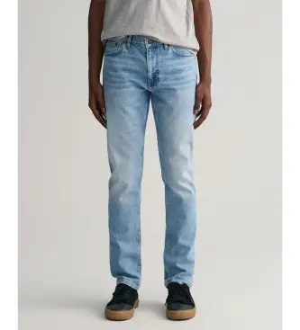 Gant per uomo 1000260 Jeans slim blu (40/32), Casual, Cotone, Denim, Sostenibile