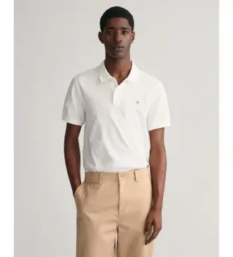 Gant per uomo 2210 Polo Piqué Regular Fit Shield bianca (3XL), Bianco, Casual, Cotone, Classico, Manica corta