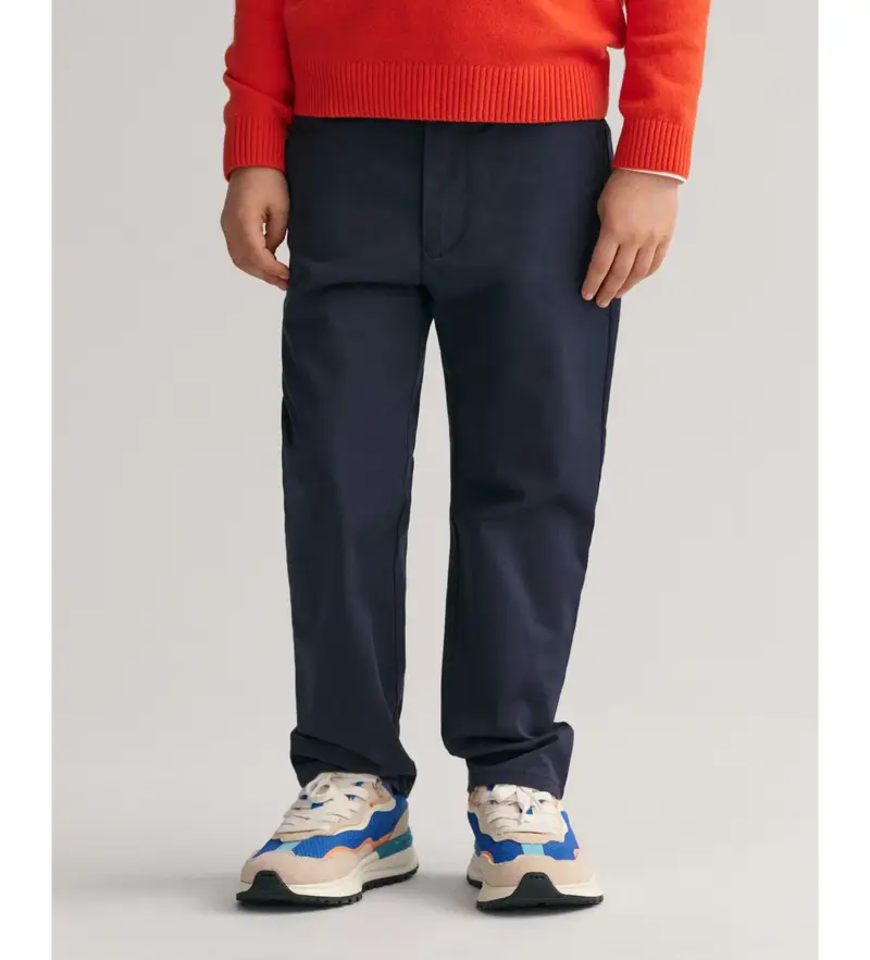 Gant unisex per bambino 815004 Pantaloni chino blu scuro per bambini dalla vestibilità regolare (5/6años= 110/116cm), Casual, Cotone, Coton