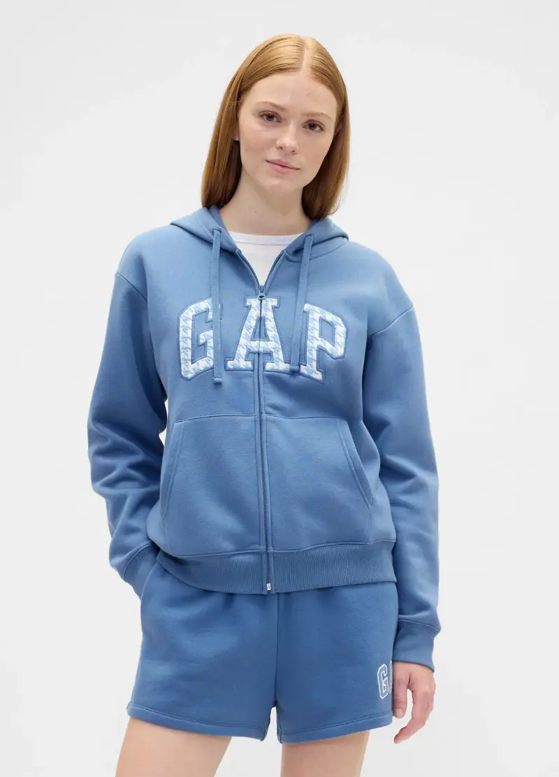GAP Felpa con cappuccio e logo,, Azzurro scuro