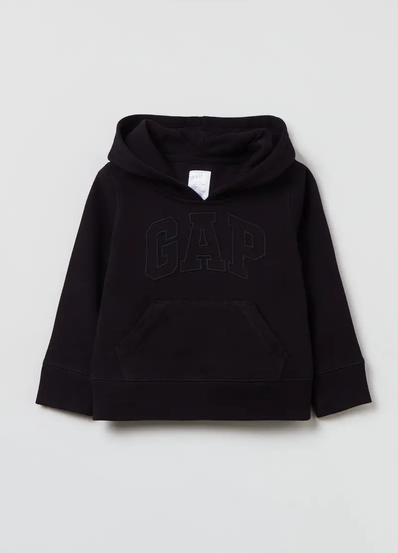 GAP Felpa con cappuccio e ricamo logo, Nero, Taglia 0-3M
