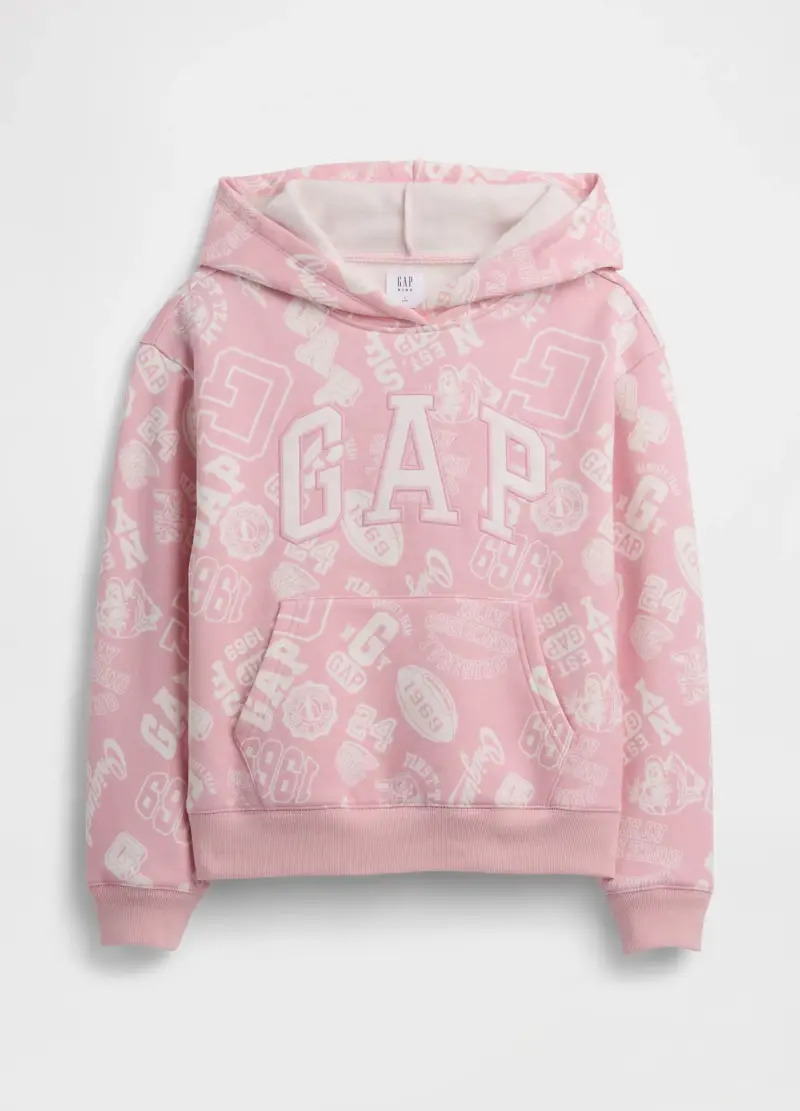 GAP Felpa rosa con cappuccio e stampa, Bambina, Rosa