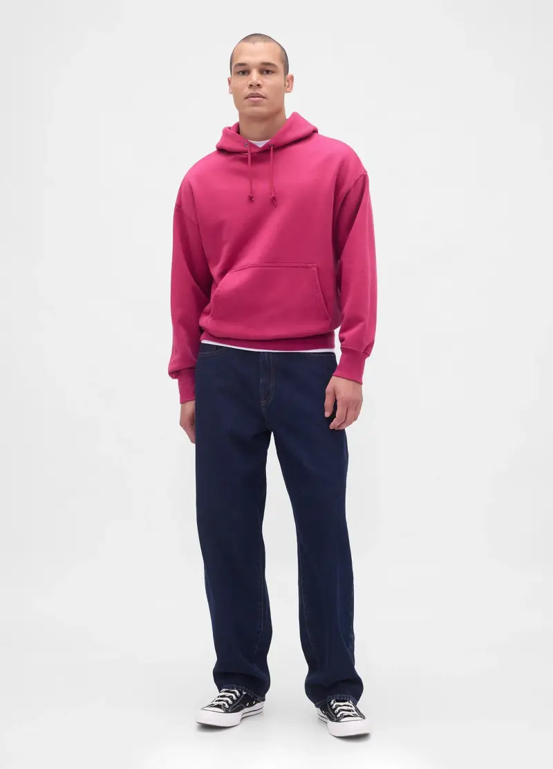 GAP Felpa Rosa Con Cappuccio In Misto Cotone, Uomo, Rosa