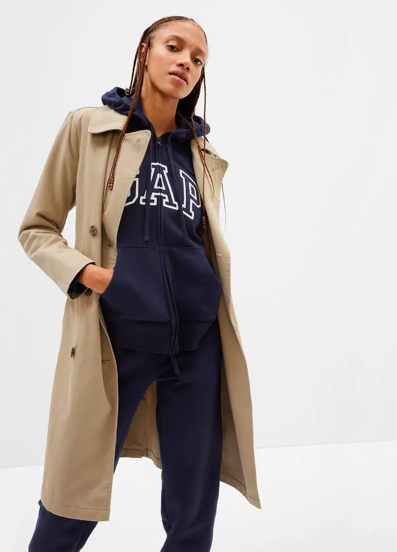 GAP Full-zip con cappuccio ricamo logo,, Blu scuro