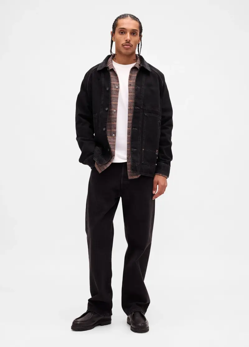 GAP Giacca Nera In Cotone, Uomo, Nero