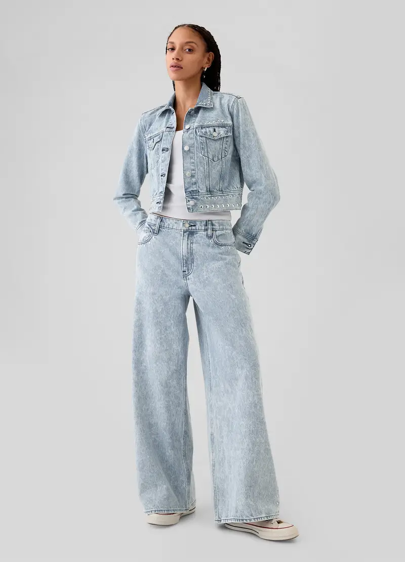 GAP Jeans Baggy Fit Con Borchie, Donna, Denim