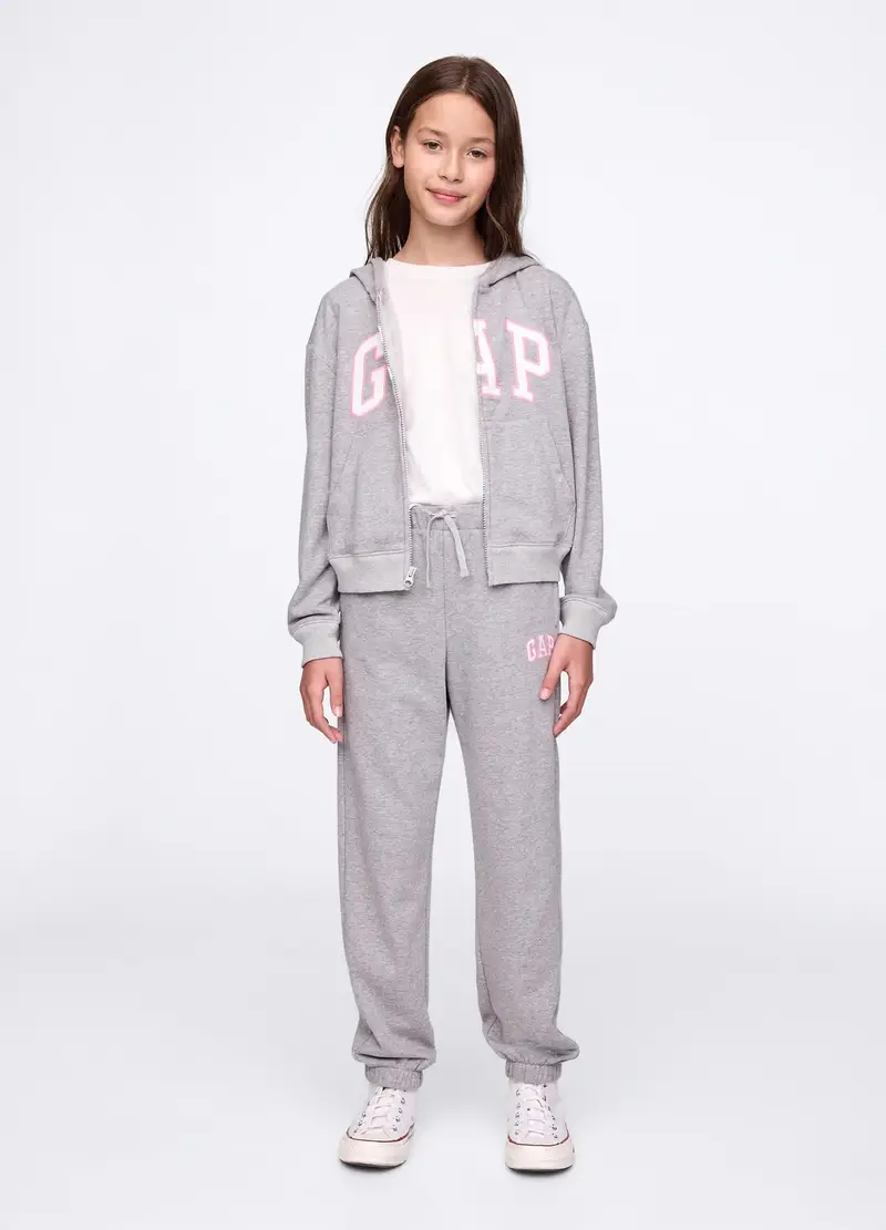 GAP Joggers con coulisse e patch logo, Bambina, Grigio melange, /99-114