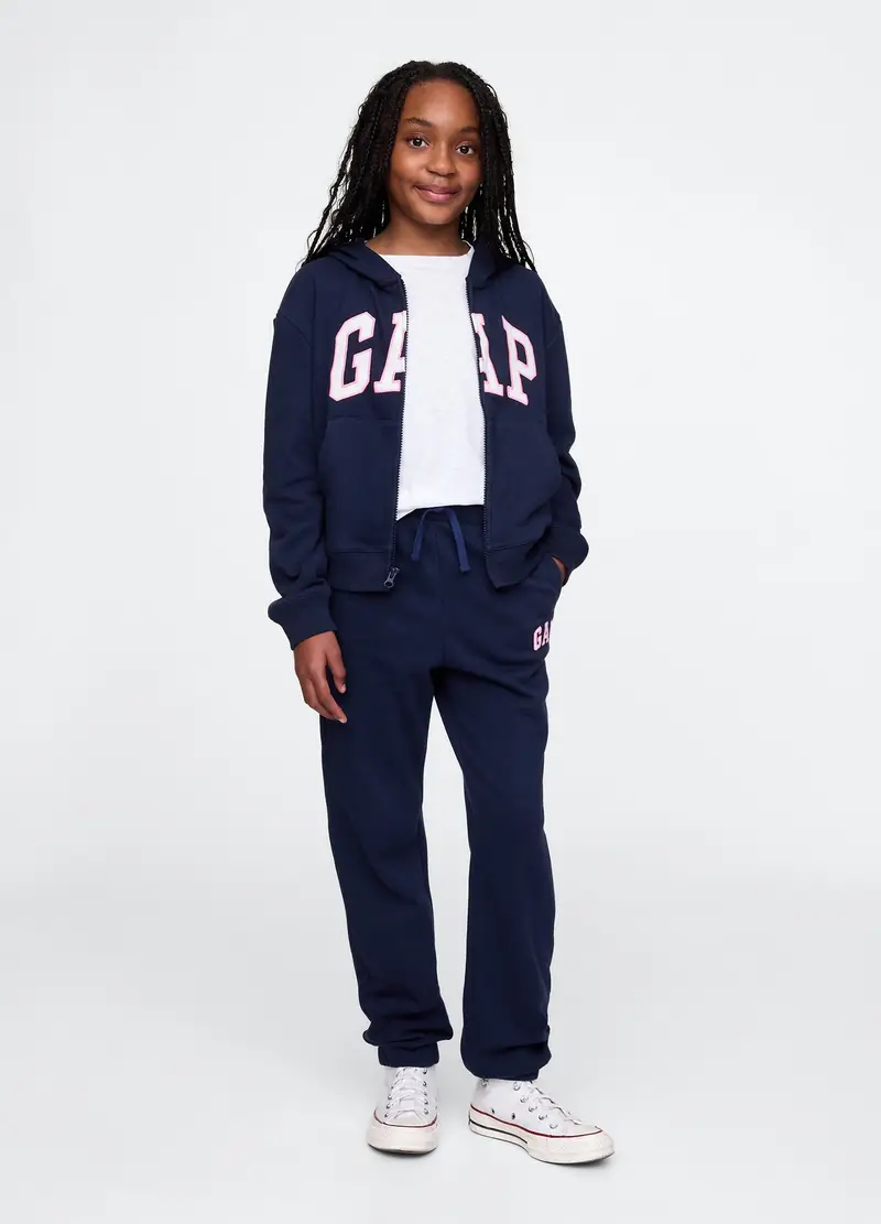 GAP Joggers con logo in misto cotone regular fit, Bambina, Blu scuro