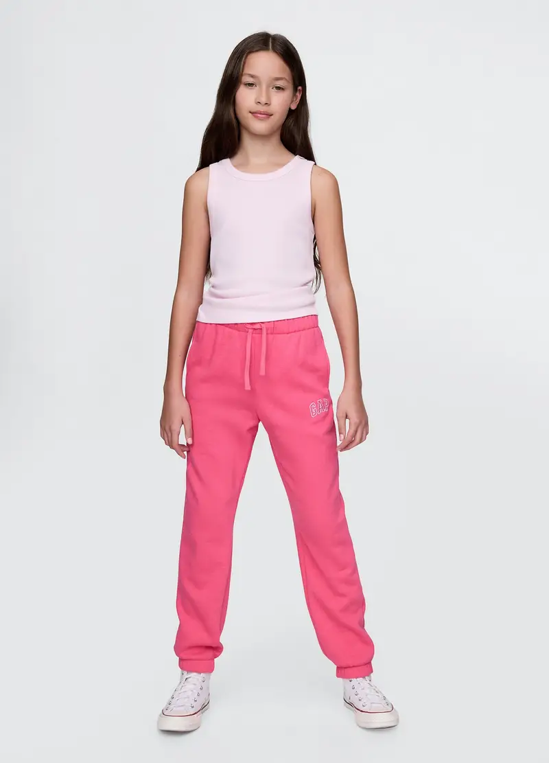 GAP Joggers con logo in misto cotone regular fit, Bambina, Rosa fuxia