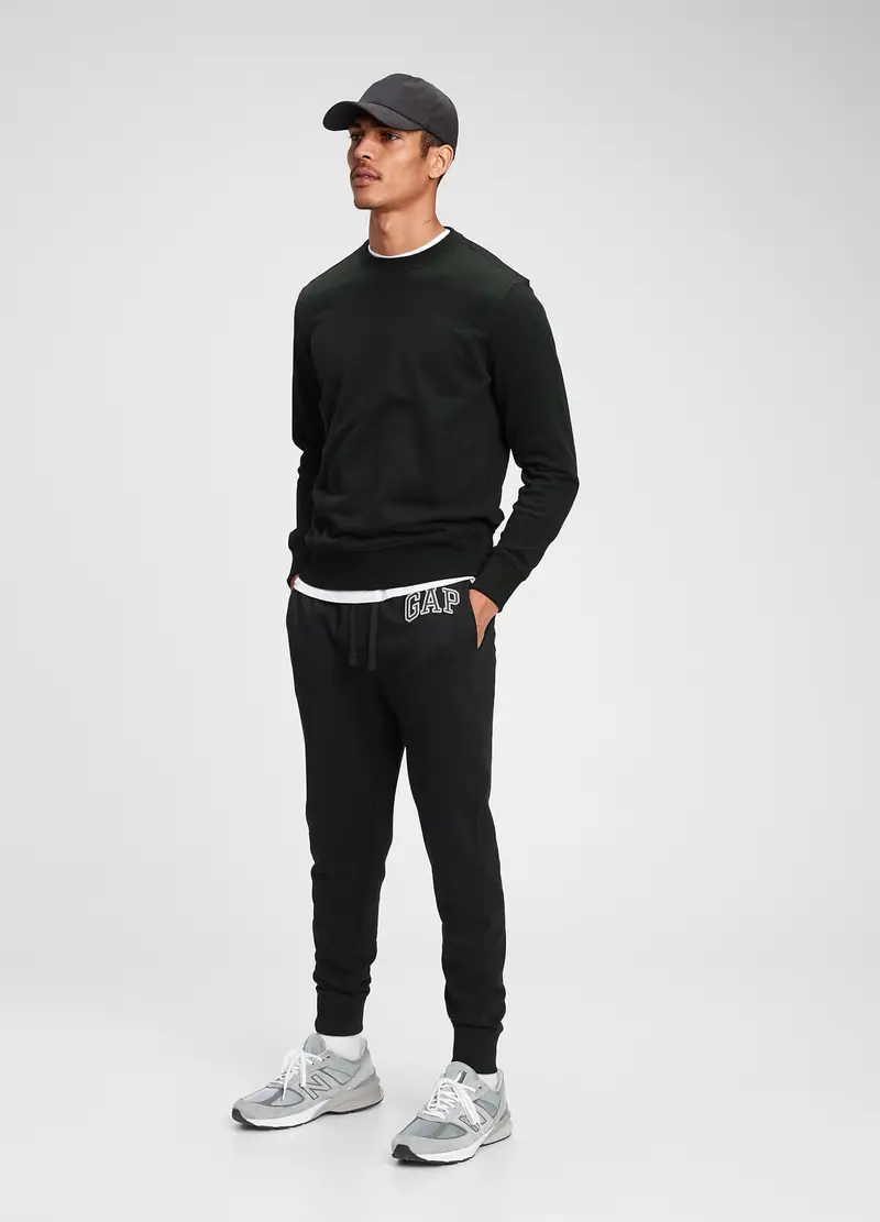 GAP Joggers In Felpa Con Ricamo Logo, Uomo, Nero
