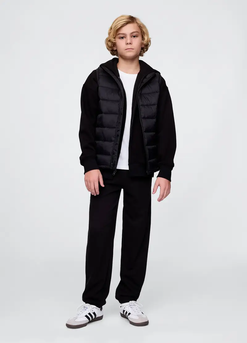 GAP Joggers in misto cotone regular fit, Bambino, Nero canna di fucile