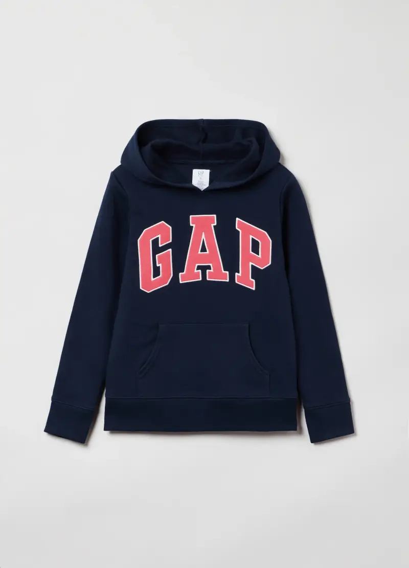 GAP KIDS Felpa Con Cappuccio E Ricamo Logo, Bambina, Blu