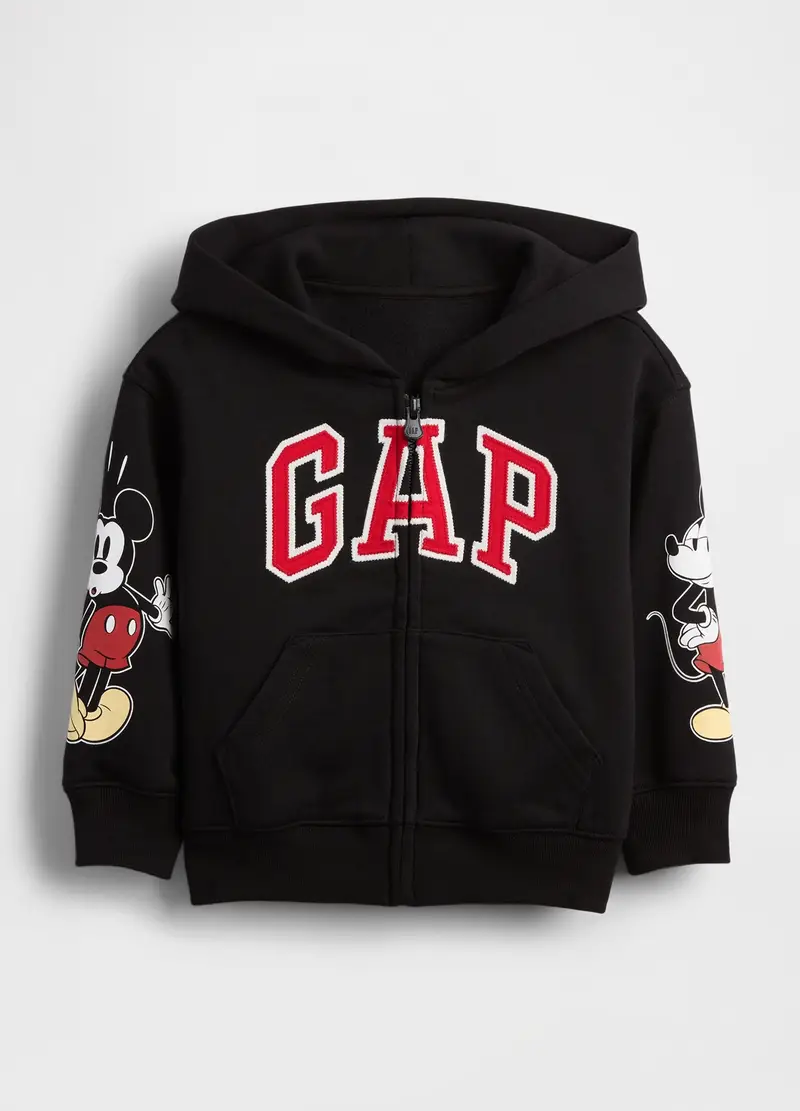 GAP KIDS Felpa Con Cappuccio E Zip Disney Mickey Mouse, Unisex, Nero