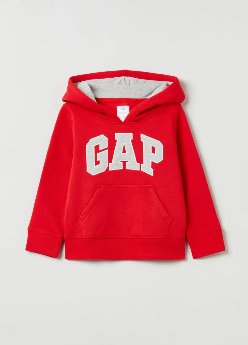 GAP KIDS Felpa Con Cappuccio Ricamo Logo, Unisex, Rosso
