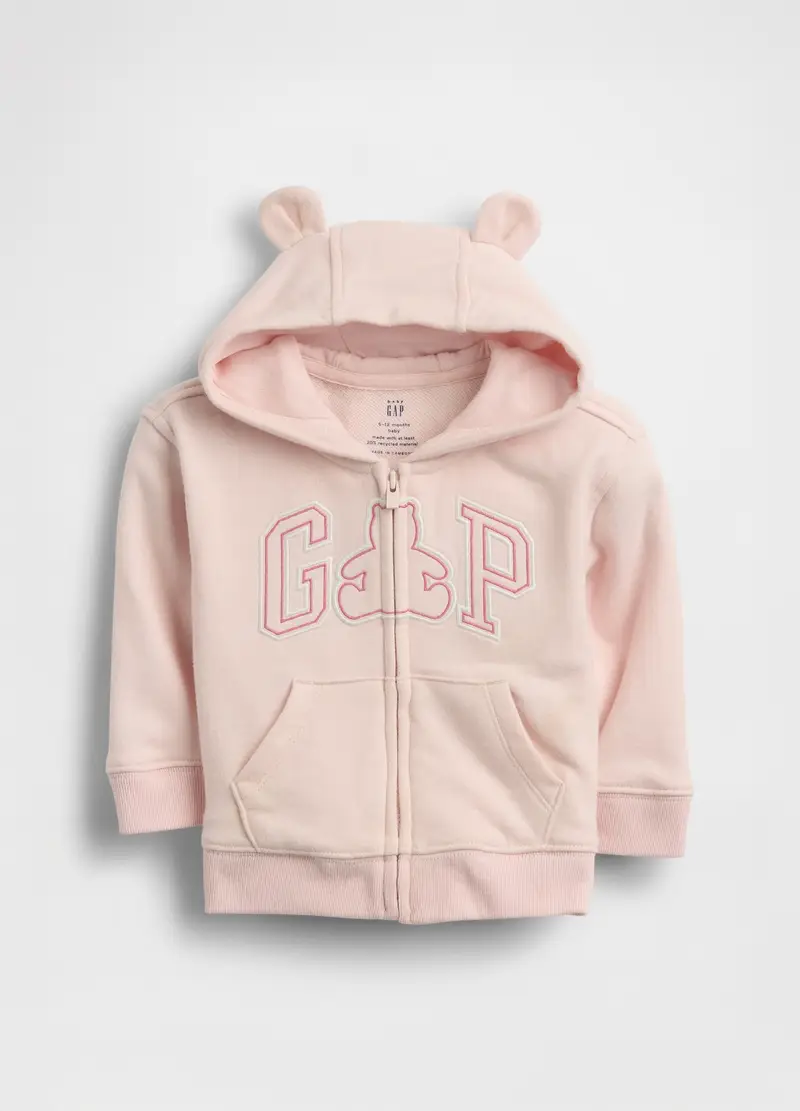 GAP KIDS Felpa In Misto Cotone Rosa Da Neonata Con Cappuccio Con Orecchie, Unisex, Rosa